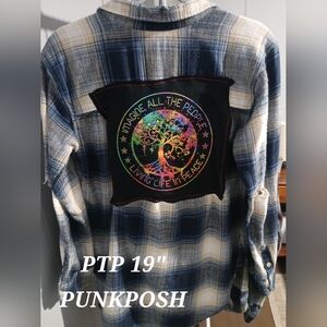 UPCYCLED FALL IMAGINE GRAPHIC FLANNEL